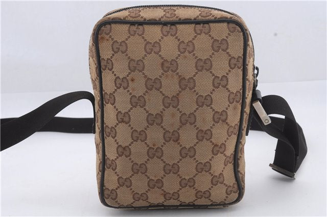 Authentic GUCCI Shoulder Cross Body Bag GG Canvas Leather 0181619 Brown 8976D