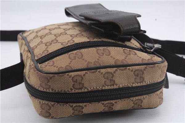 Authentic GUCCI Shoulder Cross Body Bag GG Canvas Leather 0181619 Brown 8976D