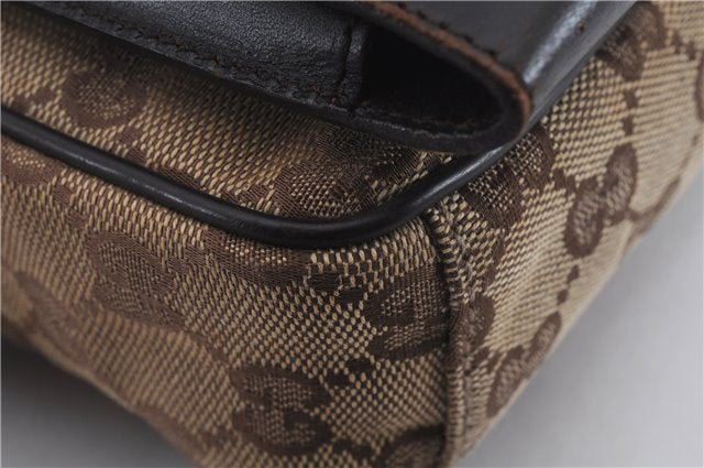 Authentic GUCCI Shoulder Cross Body Bag GG Canvas Leather 0181619 Brown 8976D