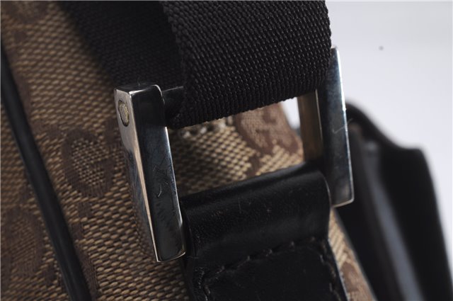 Authentic GUCCI Shoulder Cross Body Bag GG Canvas Leather 0181619 Brown 8976D