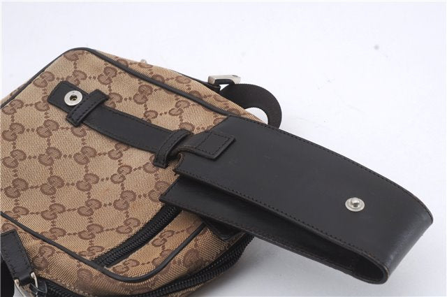 Authentic GUCCI Shoulder Cross Body Bag GG Canvas Leather 0181619 Brown 8976D