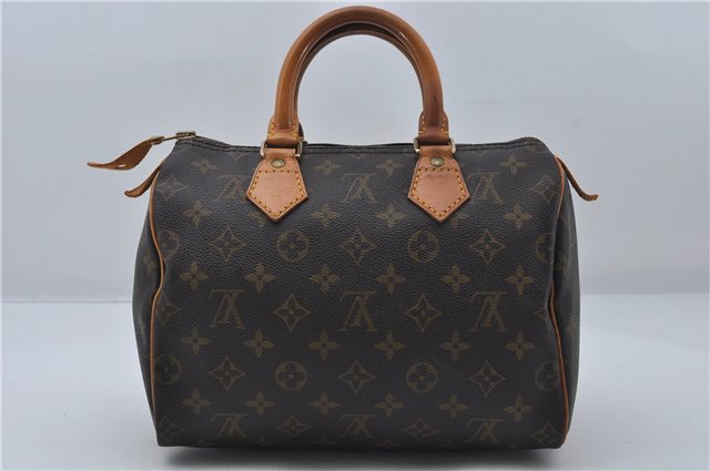 Authentic Louis Vuitton Monogram Speedy 25 Boston Hand Bag M41528 LV 8977D