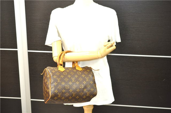 Authentic Louis Vuitton Monogram Speedy 25 Boston Hand Bag M41528 LV 8977D