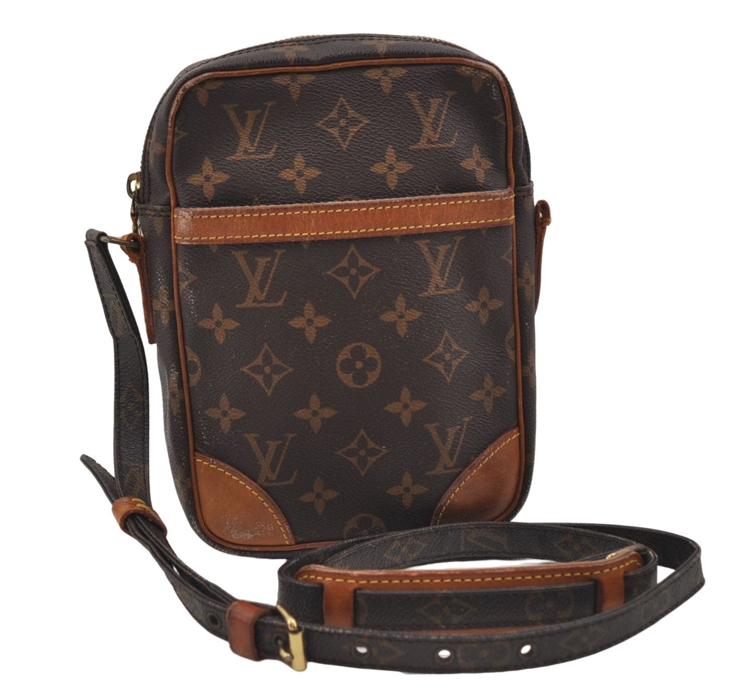 Authentic Louis Vuitton Monogram Danube Shoulder Cross Bag M45266 LV Junk 8978D