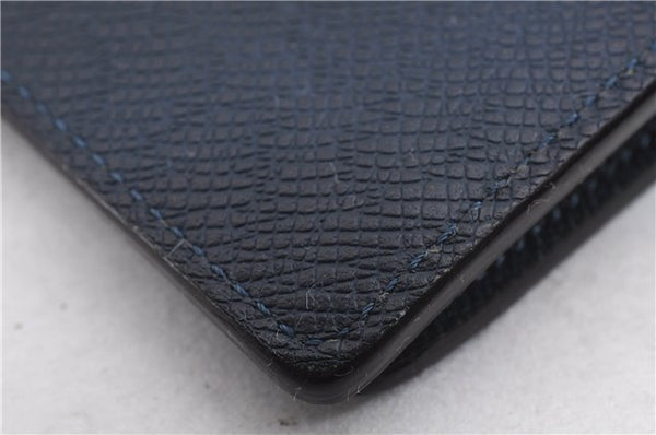 Auth Louis Vuitton Taiga Portefeuille Brazza Long Wallet Navy M30502 LV 8984D