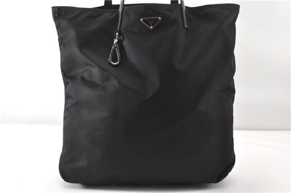 Authentic PRADA Vintage Nylon Tessuto Leather Shoulder Tote Bag Black 8984F