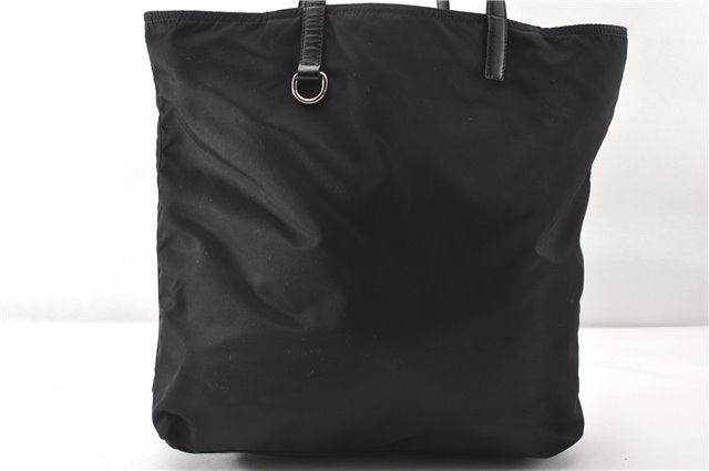 Authentic PRADA Vintage Nylon Tessuto Leather Shoulder Tote Bag Black 8984F