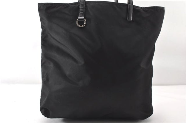 Authentic PRADA Vintage Nylon Tessuto Leather Shoulder Tote Bag Black 8984F