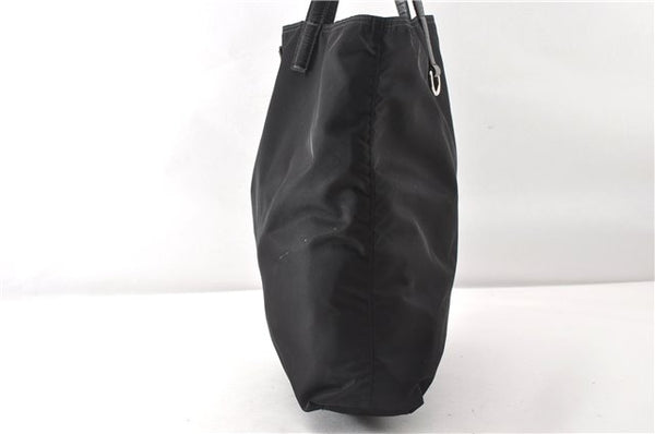 Authentic PRADA Vintage Nylon Tessuto Leather Shoulder Tote Bag Black 8984F