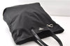 Authentic PRADA Vintage Nylon Tessuto Leather Shoulder Tote Bag Black 8984F