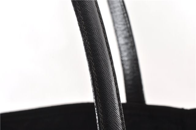 Authentic PRADA Vintage Nylon Tessuto Leather Shoulder Tote Bag Black 8984F