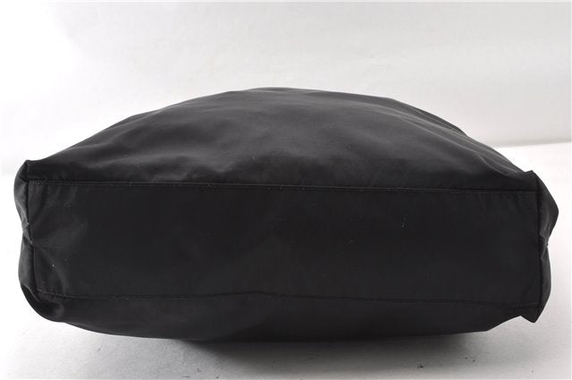 Authentic PRADA Vintage Nylon Tessuto Leather Shoulder Tote Bag Black 8984F