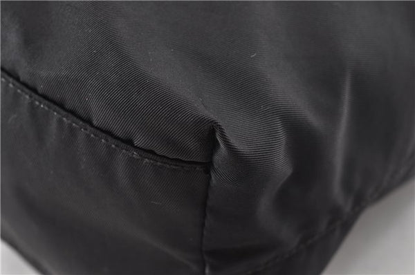 Authentic PRADA Vintage Nylon Tessuto Leather Shoulder Tote Bag Black 8984F