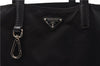 Authentic PRADA Vintage Nylon Tessuto Leather Shoulder Tote Bag Black 8984F