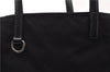 Authentic PRADA Vintage Nylon Tessuto Leather Shoulder Tote Bag Black 8984F