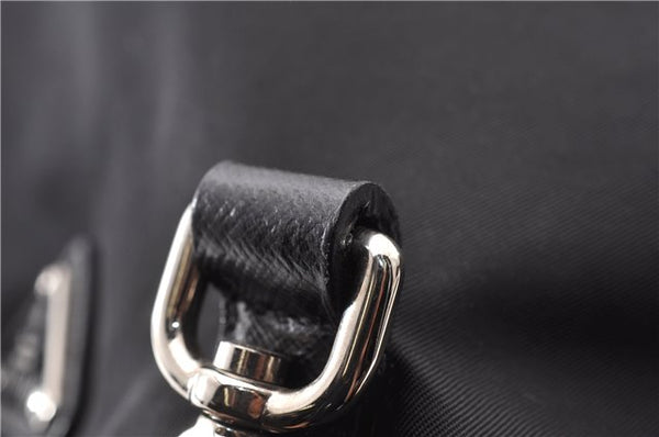 Authentic PRADA Vintage Nylon Tessuto Leather Shoulder Tote Bag Black 8984F