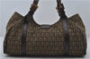 Authentic FENDI Zucchino Shoulder Tote Bag Canvas Leather Khaki Brown 8986D