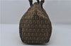 Authentic FENDI Zucchino Shoulder Tote Bag Canvas Leather Khaki Brown 8986D