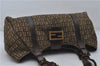 Authentic FENDI Zucchino Shoulder Tote Bag Canvas Leather Khaki Brown 8986D