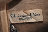 Authentic Christian Dior Trotter Hand Boston Bag Canvas Leather Navy 8987D