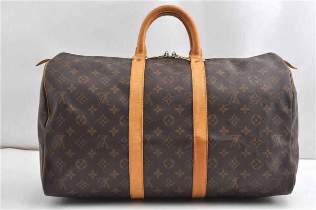 Authentic Louis Vuitton Monogram Keepall 45 Travel Boston Bag M41428 LV 8987F