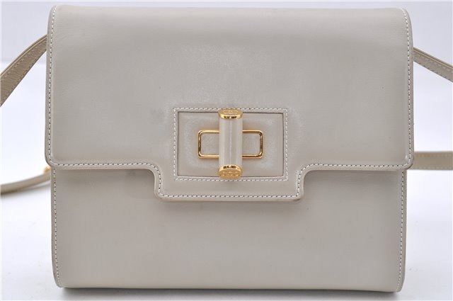 Authentic GUCCI Vintage Shoulder Cross Body Bag Purse Leather Ivory 8988E