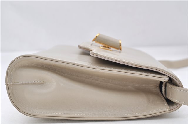 Authentic GUCCI Vintage Shoulder Cross Body Bag Purse Leather Ivory 8988E