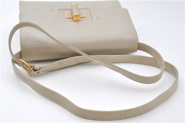 Authentic GUCCI Vintage Shoulder Cross Body Bag Purse Leather Ivory 8988E