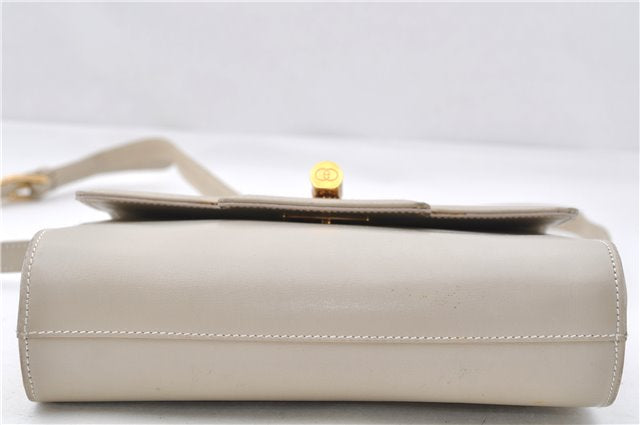 Authentic GUCCI Vintage Shoulder Cross Body Bag Purse Leather Ivory 8988E