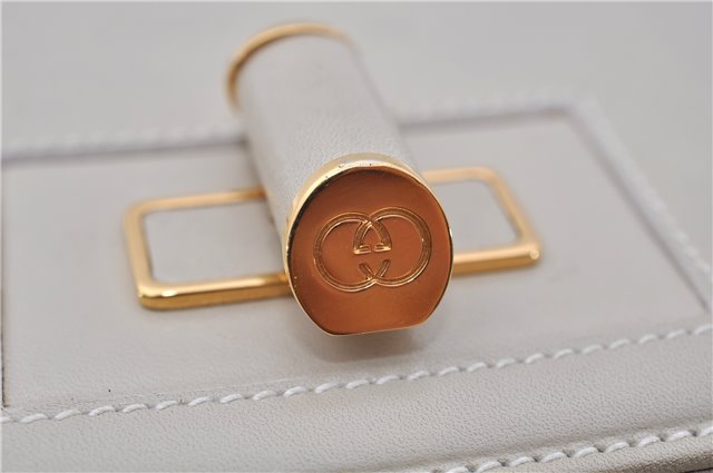 Authentic GUCCI Vintage Shoulder Cross Body Bag Purse Leather Ivory 8988E