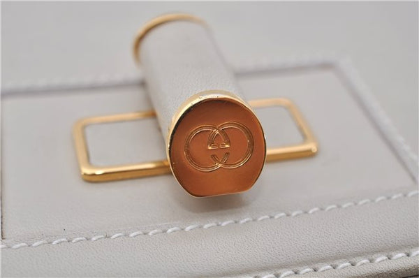 Authentic GUCCI Vintage Shoulder Cross Body Bag Purse Leather Ivory 8988E