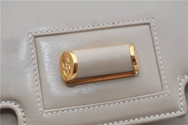 Authentic GUCCI Vintage Shoulder Cross Body Bag Purse Leather Ivory 8988E