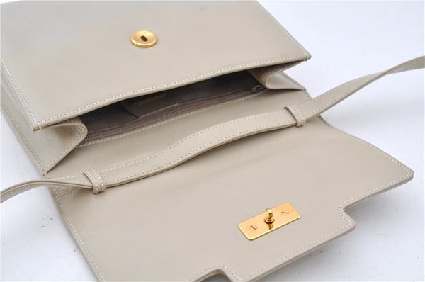 Authentic GUCCI Vintage Shoulder Cross Body Bag Purse Leather Ivory 8988E