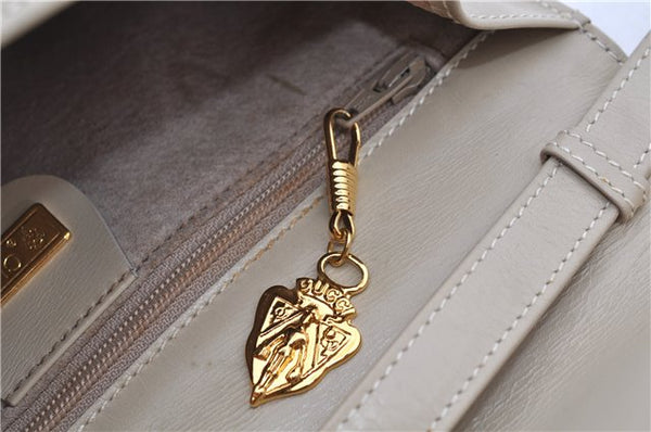 Authentic GUCCI Vintage Shoulder Cross Body Bag Purse Leather Ivory 8988E