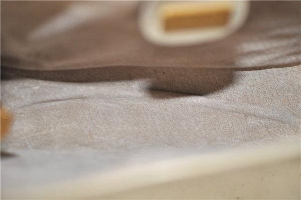 Authentic GUCCI Vintage Shoulder Cross Body Bag Purse Leather Ivory 8988E