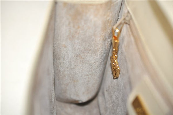 Authentic GUCCI Vintage Shoulder Cross Body Bag Purse Leather Ivory 8988E