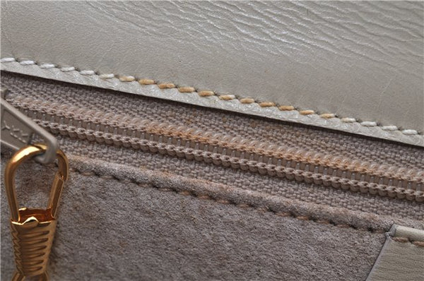 Authentic GUCCI Vintage Shoulder Cross Body Bag Purse Leather Ivory 8988E