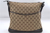 Authentic GUCCI Shoulder Cross Body Bag GG Canvas Leather 145857 Brown 9000D