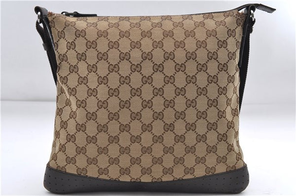 Authentic GUCCI Shoulder Cross Body Bag GG Canvas Leather 145857 Brown 9000D