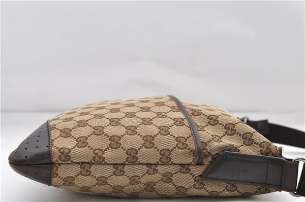 Authentic GUCCI Shoulder Cross Body Bag GG Canvas Leather 145857 Brown 9000D