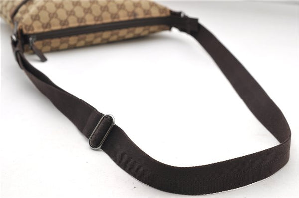 Authentic GUCCI Shoulder Cross Body Bag GG Canvas Leather 145857 Brown 9000D