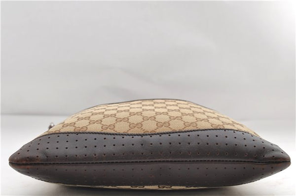 Authentic GUCCI Shoulder Cross Body Bag GG Canvas Leather 145857 Brown 9000D