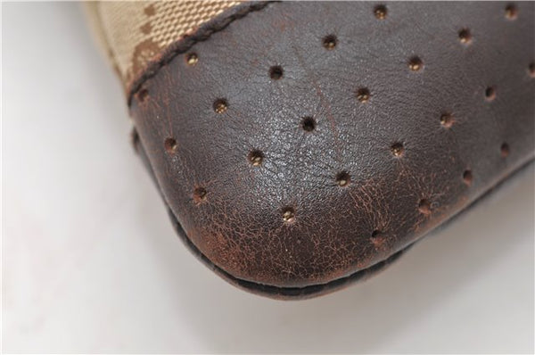 Authentic GUCCI Shoulder Cross Body Bag GG Canvas Leather 145857 Brown 9000D