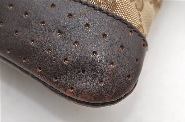 Authentic GUCCI Shoulder Cross Body Bag GG Canvas Leather 145857 Brown 9000D
