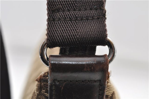 Authentic GUCCI Shoulder Cross Body Bag GG Canvas Leather 145857 Brown 9000D