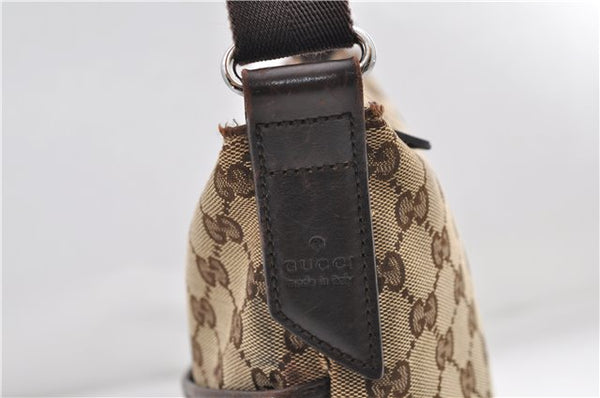 Authentic GUCCI Shoulder Cross Body Bag GG Canvas Leather 145857 Brown 9000D