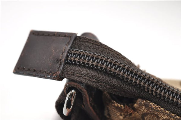 Authentic GUCCI Shoulder Cross Body Bag GG Canvas Leather 145857 Brown 9000D