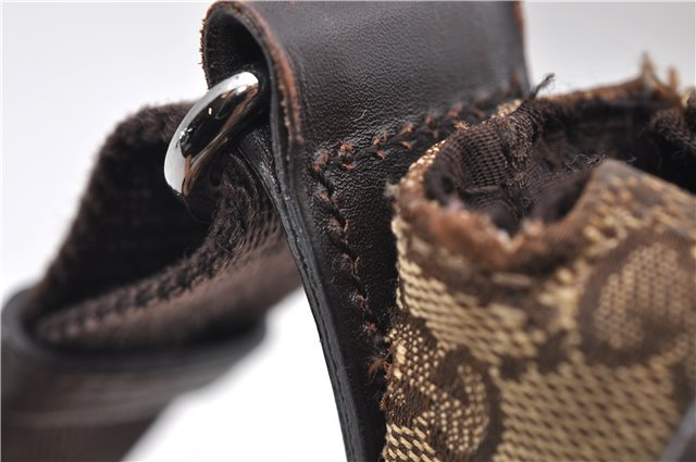 Authentic GUCCI Shoulder Cross Body Bag GG Canvas Leather 145857 Brown 9000D