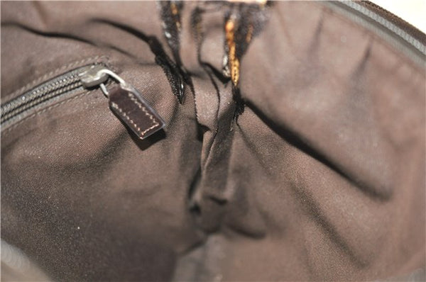 Authentic GUCCI Shoulder Cross Body Bag GG Canvas Leather 145857 Brown 9000D