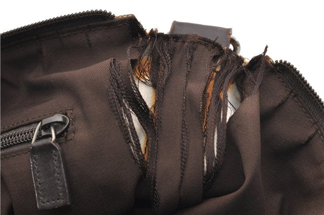 Authentic GUCCI Shoulder Cross Body Bag GG Canvas Leather 145857 Brown 9000D